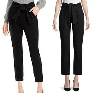 Jonathan Simkhai STANDARD Henley Tie-Waist Straight Pants in Noir Size 2…